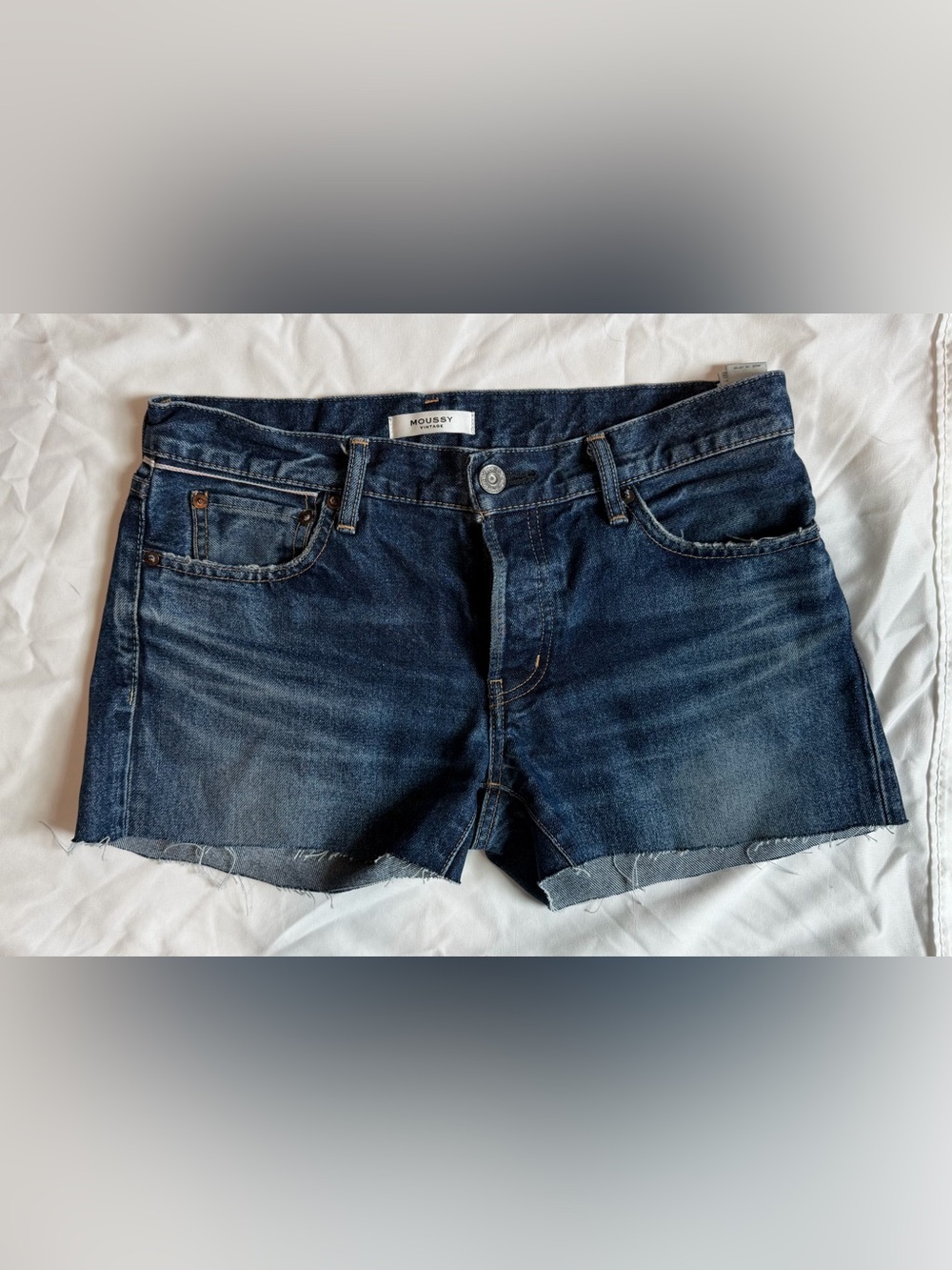 Moussy Vintage Made In Japan Raw Hem Denim Shorts Size 26